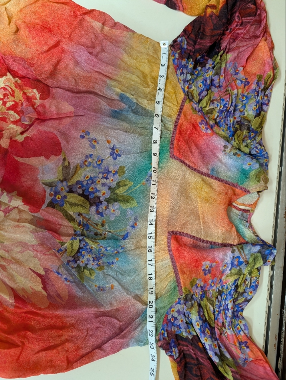 Anthropologie BL-NK Miranda Peasant Blouse XL Boho Floral Long Sleeve - Picture 13 of 15
